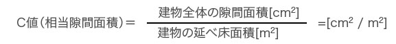 C値・相当すき間面積計算式